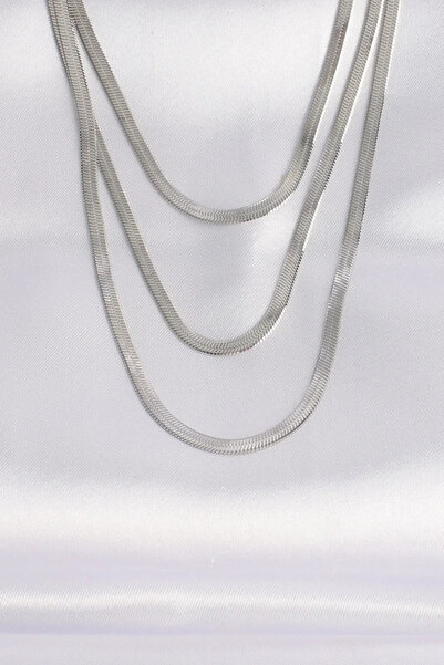 Skygo سلسلة إيطالية من الفولاذ 316L فضية اللون متعددة القلائد - TJ-BKO8698