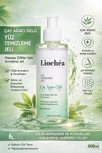 LİOCHEA Çay Ağacı Özlü Arındırıcı Yüz Yıkama Jeli 200 ml | Sebum Dengeleyici