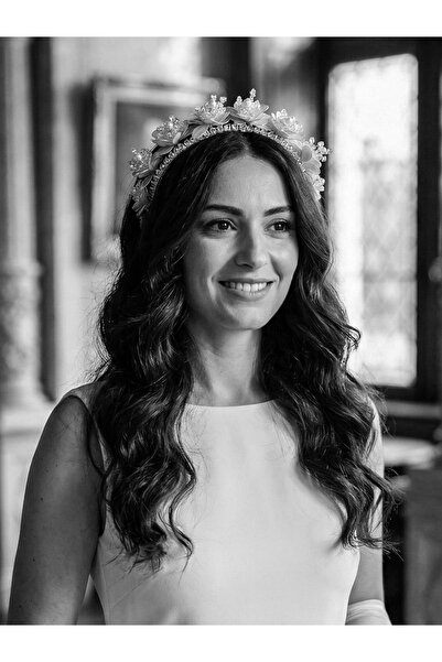 Lily and Bride Madison Sedef Boncuk İnci Çiçek Gelin Nişan Saç Aksesuarı Saç ...
