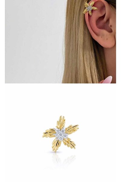 Bubbleatelier Gold Çiçek Earcuff