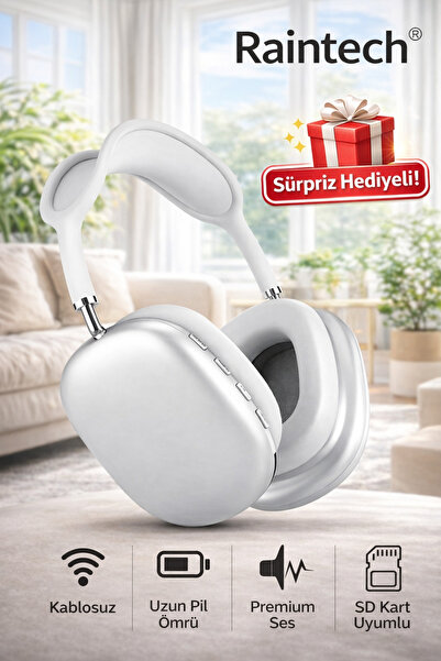 RAINTECH P9 5.0 iOS-Android Uyumlu Kafa Üstü Mikrofonlu Kablosuz Kulak Üstü B...