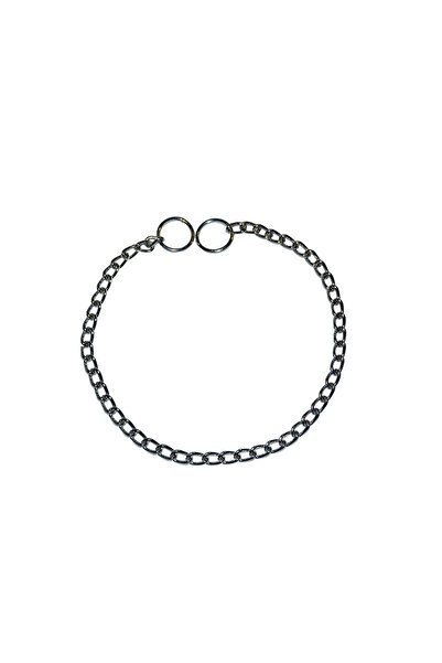 Pet Luxe طوق للكلاب من الكروم بسلسلة صغيرة الحجم