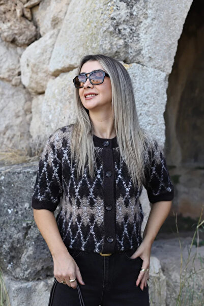 bytugcekaya مقاس قياسي للقهوة، سترة محبوكة بنمط البقلاوة