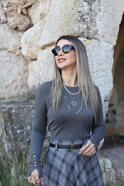 bytugcekaya Πουλόβερ με λαβή σε στάνταρ μέγεθος ανθρακί