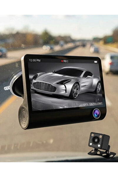 Kanonik Education كاميرا دي في آر للسيارة بعدسة مزدوجة وشاشة 4 بوصة ومستشعر جي