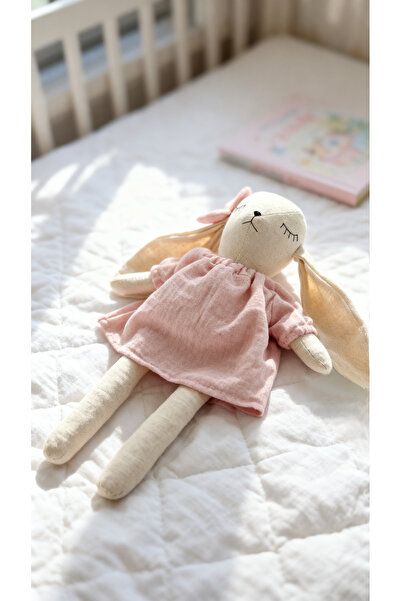 Atölye LİDYA Kız Bebek Uyku Arkadaşı Tavşan Oyuncak – El Yapımı Bez Bebek