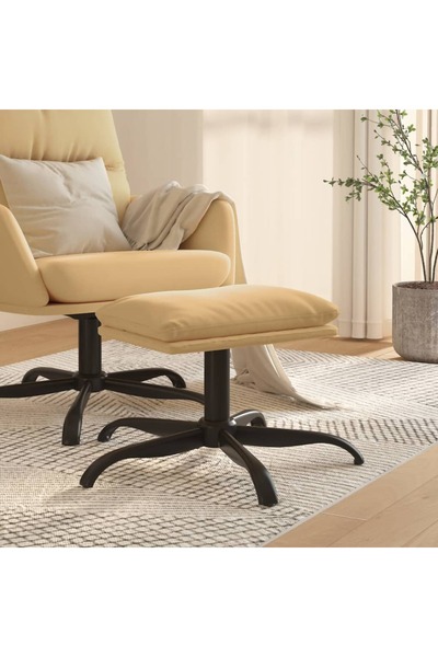 Concept Taburet, crem, 60x60x39 cm, microfibră