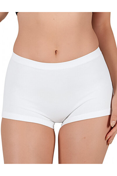 OrganicKid Basic Kadın Beyaz Boxer 2'li Set