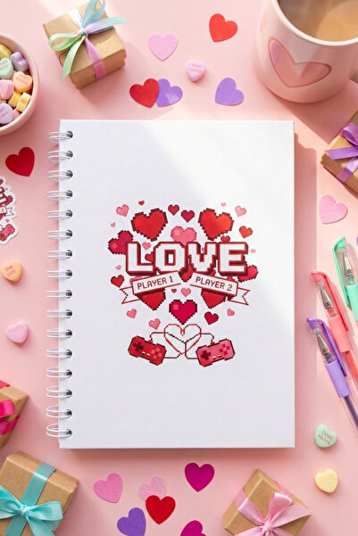 Be Online دفتر ملاحظات حلزوني مميز لعيد الحب، 150 صفحة