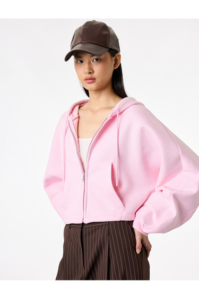 Koton Hanorac supradimensionat cu mâneci cu dungi, cu buzunare cangur, cu glu...