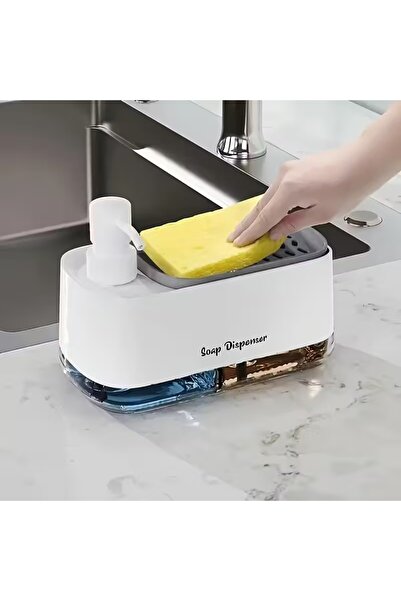 ARVALE Dozator de săpun 2 în 1 și dozator automat de detergent pentru burete ...