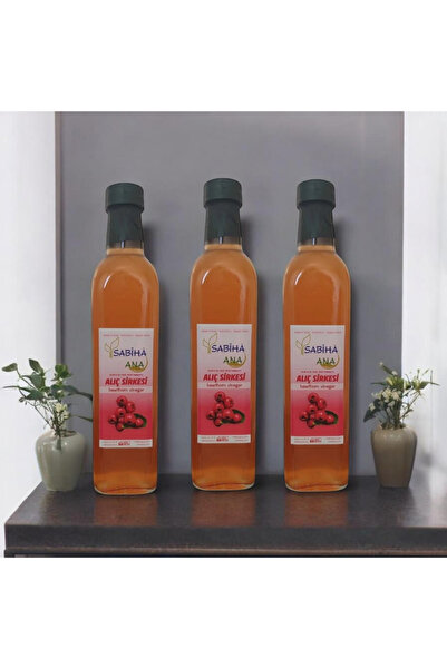 SabihaAna 3 şişe Organik Ev Yapımı Kırmızı Alıç Sirkesi
