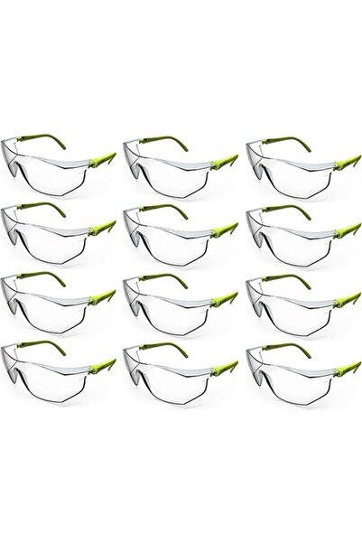 NEİKO نظارات مختبرية واقية من الزجاج الأبيض، شفافة، 12 قطعة