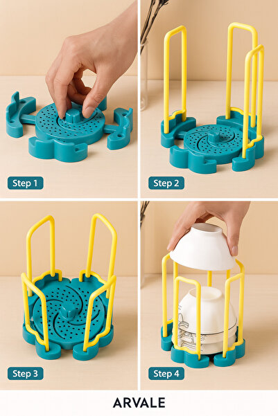 ARVALE Ayarlanabilir Kase Kurutucu | Geri Çekilebilir Yerden Tasarruf Mutfak ...