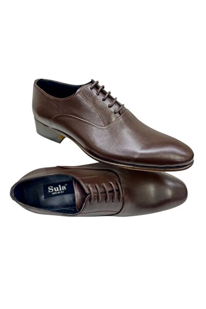 SULA قاعدة جلدية للرجال من الجلد باللون البني مع أربطة