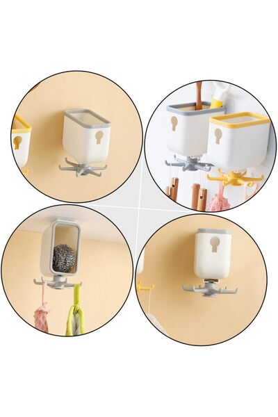 ARVALE 2 Adet 360 Derece Dönebilen Yapışkanlı Organizer , Anahtarlık Mutfak B...