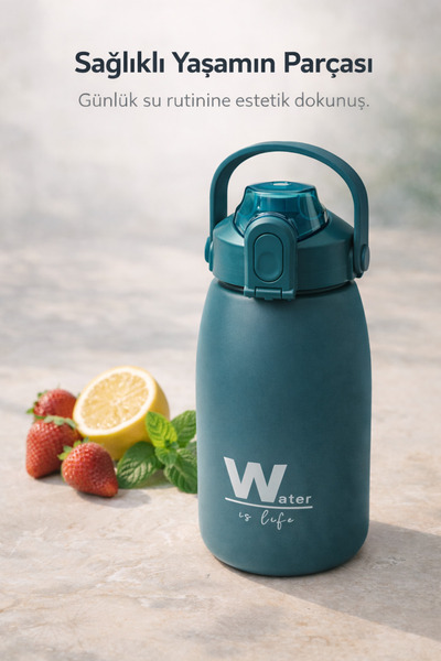 ARVALE 1600 ml Büyük Boy Su Matarası – BPA’sız, Kilitli ve Sızdırmaz Kapaklı ...