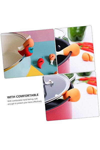 ARVALE Tencere Tava Taşırma Önleyicisi 3’Lü Set -Biber Havuç But Üçlüsü Kapak...