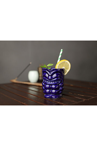 ARVALE Tiki Kokteyl Ve Meşrubat Kulplu 350 ml Kobalt ( Lacivert ) Kupa A3