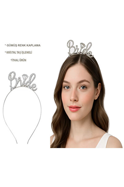 Kanonik Education Сребриста с камъни „Bride” булчинска корона