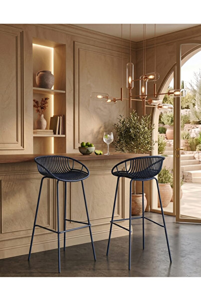 TrentonGCC Counter Height Stool Set of 2 - Armless Fixed Height High Chairs f...