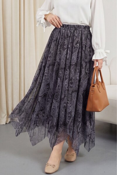 HİJABAYA Φούστα σιφόν με ελαστική μέση και μοτίβο