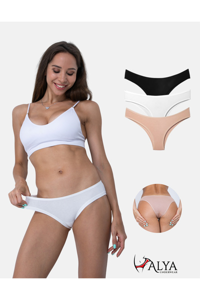 ALYA UNDERWEAR Γυναικεία Βραζιλιάνικη κιλότα - 1 Τεμάχιο Λευκό, 1 Τεμάχιο Μαύ...