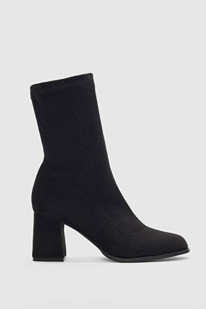 selin shoes Cizme elastice cu toc scurt Pensa - BLACK SUEDE