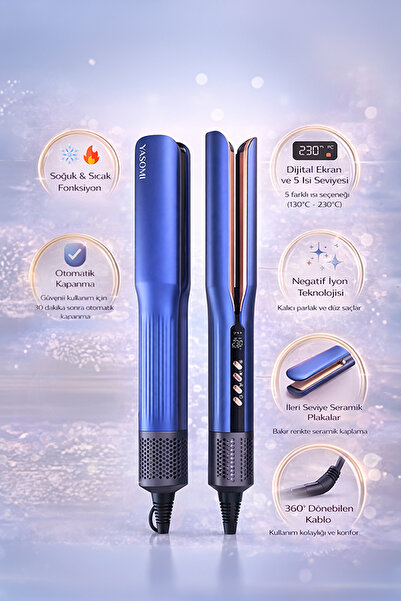 Yasomi LS-909 LadyStyle 1300W Dijital İyonik Soğuk Sıcak Saç Düzleştirici