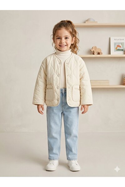 Motebarn Wear Motebarn Kız Çocuk Kapitone Ceket Krem 2–7 Yaş