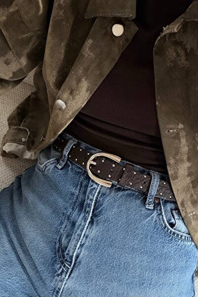 keisy Γυναικεία ζώνη Mia με ασημένια αγκράφα και καρφίτσα (Καφέ Πικρό)