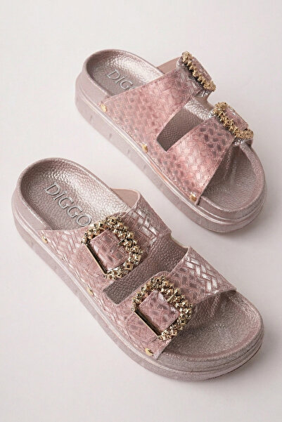 DİGGO نعال نسائية من الجلد اللامع مستوردة، بإبزيم مزدوج، نعال يومية مريحة ذات...