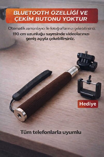 ASG عصا سيلفي فائقة المتانة تدور 180 درجة وطولها 110 سم