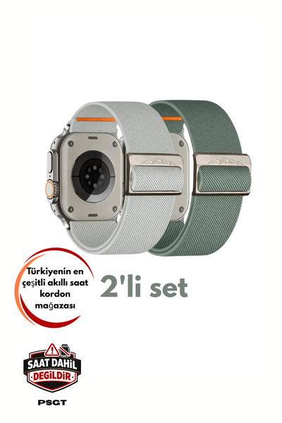 PSGT Set 2'li Watch Band Uyumlu 38-40-41mm ve S10 s11 42mm Climber Kordon Spo...