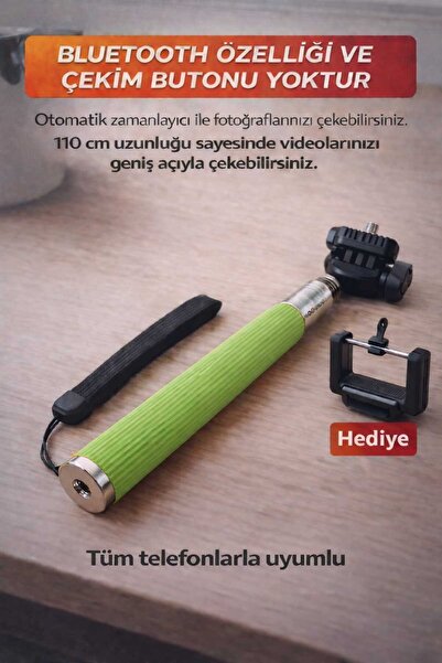 ASG عصا سيلفي فائقة المتانة تدور 180 درجة وطولها 110 سم (لا تشمل حامل الهاتف)