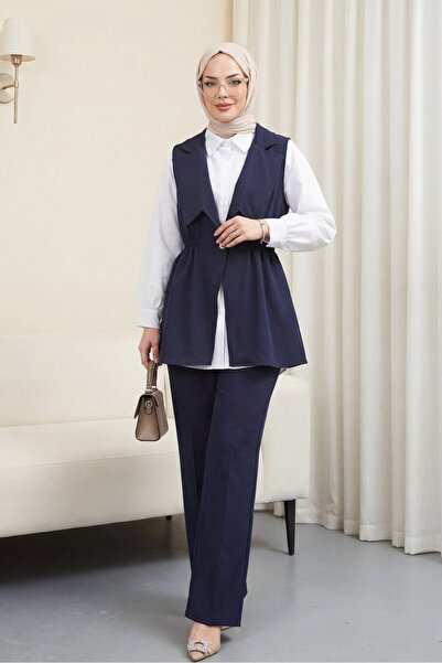 HİJABAYA Σετ παντελόνι με διπλό γιακά και ελαστική μέση, μοντάλ