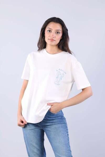 Mckanzie 10576 La Dolce Vita Μπλουζάκι με στάμπα αστακού και λαιμόκοψη σε σχή...