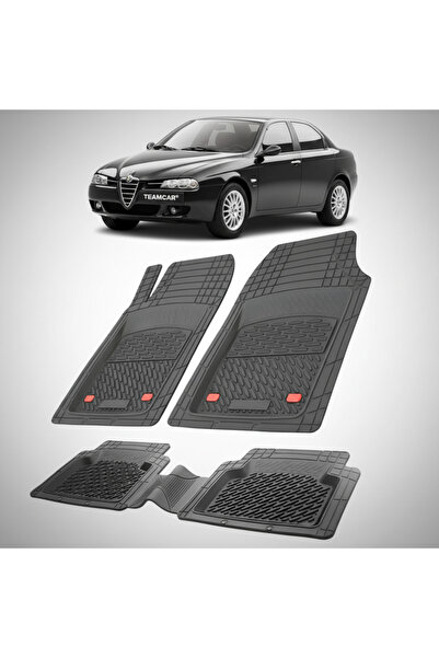TEAMCAR Covorașe auto tip tavă compatibile cu Alfa Romeo 156 (1997–2003), neg...