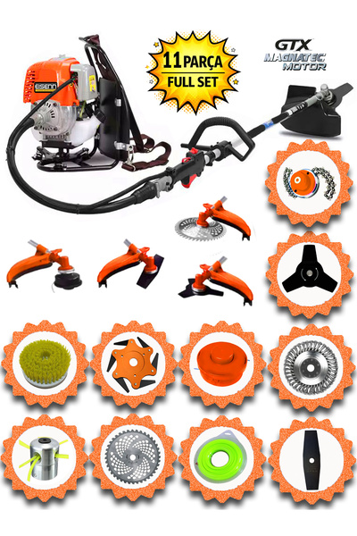 Eisenn Germany 11 In 1 Ms 9300 20 Hp Sırt Tipi Ot Çim Çalı Biçme Tırpan Makin...