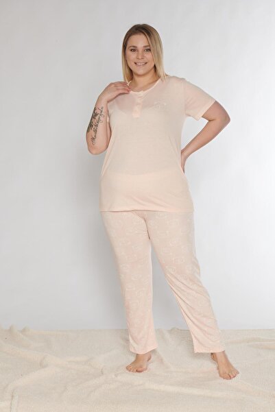 Alperi Plus Size Oversized Short Sleeve Pajama Set B780-20