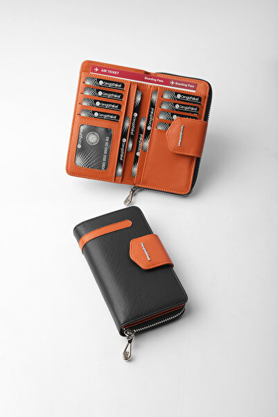 CENGİZ PAKEL محفظة نسائية حجم وسط 65256م طوب أسود