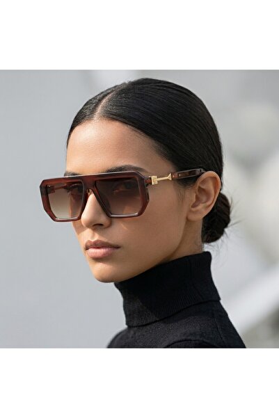 Ticarto Square Bone Model Women's Sunglasses Tctgk000403G0237