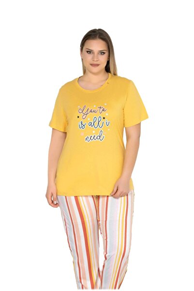 Alperi Plus Size Oversized Short Sleeve Pajama Set B78-109