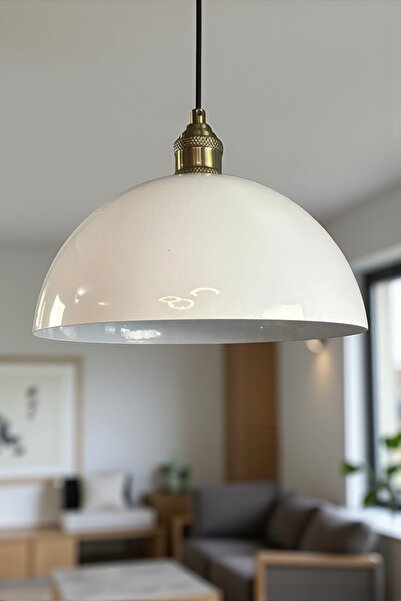 Bamyum Yimpi Beyaz Avize Tekli Sarkıt Salon Mutfak Kuaför Cafe Lamba Dekorati...