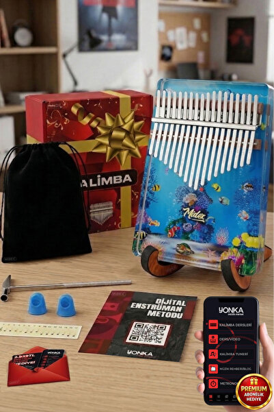 Midex KLX-640-PAK Okyanus Cam Kalimba 17 Tuşlu Full Set
