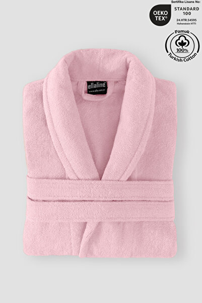 Ellaline رداء حمام نسائي وردي فاتح - 100% قطن، قماش منشفة للحمام والمنتجعات ا...