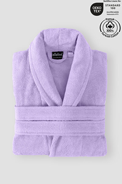 Ellaline Халат Lila 100% бавовна сертифікований шалевий комір унісекс