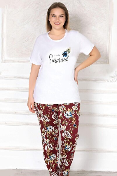 Alperi Plus Size Oversized Short Sleeve Pajama Set B78-105