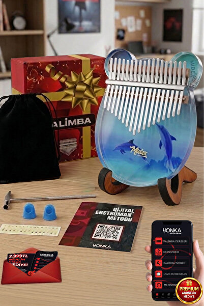 Midex KLX-650-PAK Okyanus Cam Kalimba 17 Tuşlu Full Set