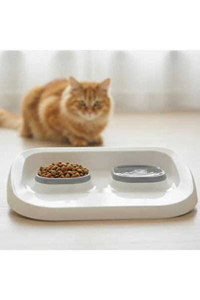 Kanonik Education وعاء طعام وماء 2 في 1 من ميكوبت باللون الرمادي